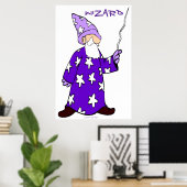 ウィザードのポスタープリント-ファンタジー – 紫 – 子供 ポスター (ホームオフィス)