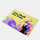 ウィザードの上に手書きの「渡さない」 ドアマット (アングル)