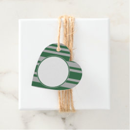 ウィザードの緑とグレーの空白のハート フェイバータグ