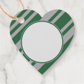 ウィザードの緑とグレーの空白のハート フェイバータグ (正面)