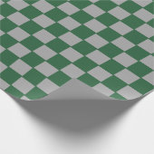 ウィザードの緑とグレー市松模様に ラッピングペーパー (角)