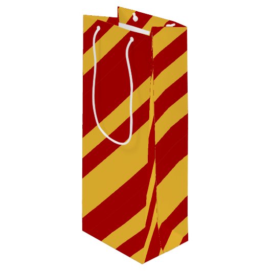 ウィザードの赤と金ゴールド ワインギフトバッグ (正面アングル)