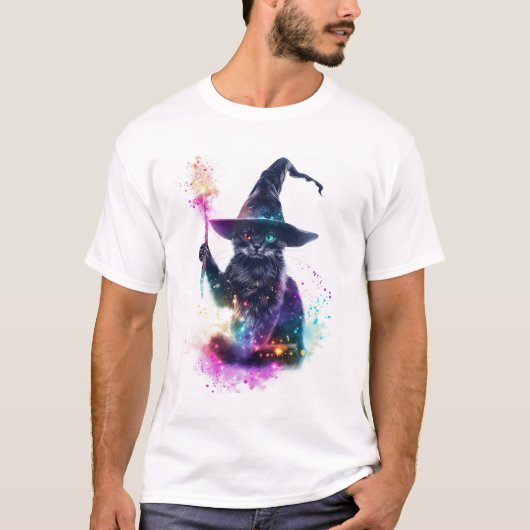 ウィザードのCat魔法 Tシャツ (正面)