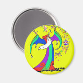 ウィザードはカラフル魔法魔法を杖でキャスト。 マグネット (正面/裏面)