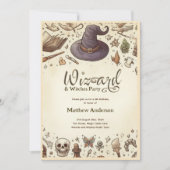 ウィザードウィッチパーティー魔法のワンズハットヴィンテージ 招待状 (正面)