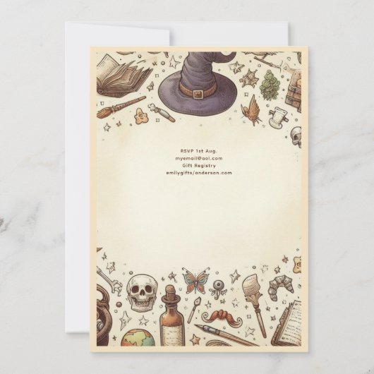 ウィザードウィッチパーティー魔法のワンズハットヴィンテージ 招待状 (裏面)