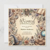 ウィザードウィッチパーティー魔法ヴィンテージワンズハット 招待状 (正面)