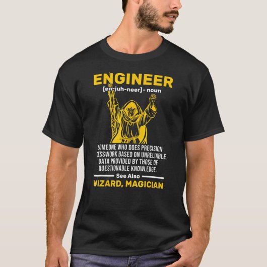 ウィザードエンジニア定義Civil Mechanicalエンジン Tシャツ (正面)