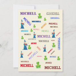 ウィザードカエル童話ワードクラウド名コラージュ 招待状