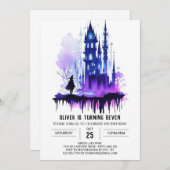 ウィザードキッズ編集可能誕生日 招待状 (正面/裏面)