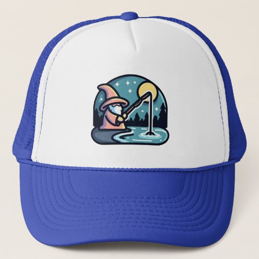 ウィザードキャスティング魚釣りスペルおもしろい- Pun キャップ (正面)