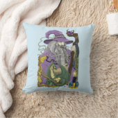 ウィザードドラゴンパープルファンタジー クッション (ブランケット)