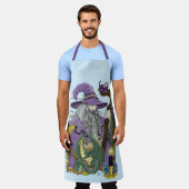 ウィザードドラゴンファンタジー紫 エプロン (着用した状態)