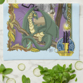 ウィザードドラゴンファンタジー紫 キッチンタオル (折り畳み)