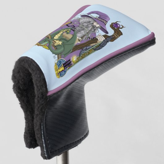 ウィザードドラゴンファンタジー紫 ゴルフヘッドカバー (3/4 正面)