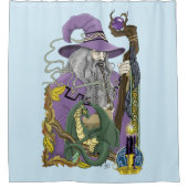 ウィザードドラゴンファンタジー紫 シャワーカーテン (正面)