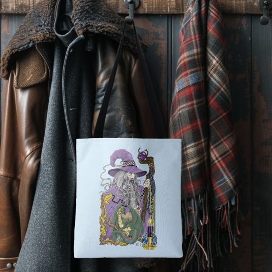 ウィザードドラゴンファンタジー紫 トートバッグ