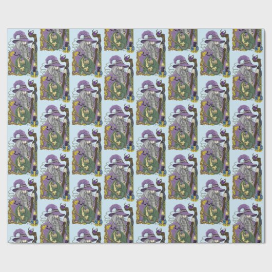 ウィザードドラゴンファンタジー紫 ラッピングペーパー (フラット)