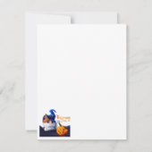 ウィザードハットとハロウィーンカボチャの猫 ノートカード (裏面)