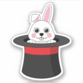 ウィザードハットの可愛いバニー シール (正面)