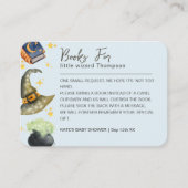 ウィザードハロウィーンボーイブックリクエスト赤ちゃんシャワー エンクロージャーカード (正面)