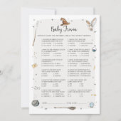 ウィザードベビーシャワーベビートリビアゲーム 招待状 (正面)