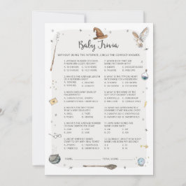 ウィザードベビーシャワーベビートリビアゲーム 招待状