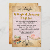 ウィザードベビーシャワー招待状 – 少女 招待状 (正面/裏面)