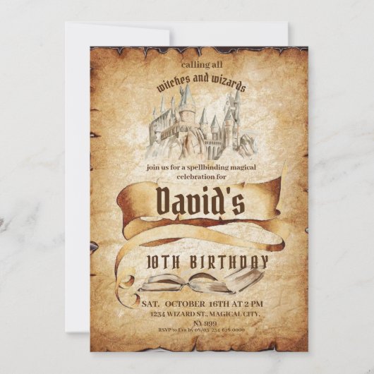 ウィザードマジカルファブラス子供の誕生日パーティー 招待状 (正面)