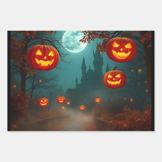 ウィザードリー・ビューティフル・ハロウィンギフトラップ 🌕 ラッピングペーパーシート (正面)