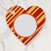 ウィザードレッドおよび金ゴールド空白のハート フェイバータグ (正面)