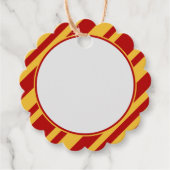 ウィザードレッドと金ゴールド空白ののスキャロプ フェイバータグ (正面)