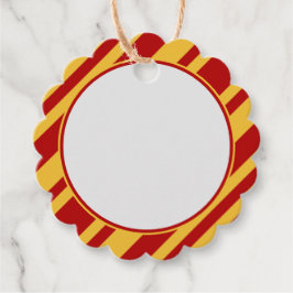 ウィザードレッドと金ゴールド空白ののスキャロプ フェイバータグ