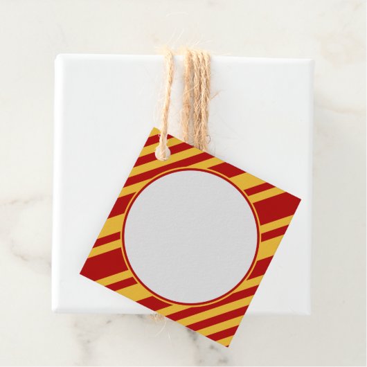 ウィザードレッドと金ゴールド空白のスクエア フェイバータグ (インサイチュ)