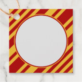 ウィザードレッドと金ゴールド空白のスクエア フェイバータグ (正面)