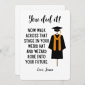 ウィザードローブと帽子おもしろい卒業カスタムカード シーズンカード (正面/裏面)