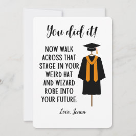 ウィザードローブと帽子おもしろい卒業カスタムカード シーズンカード