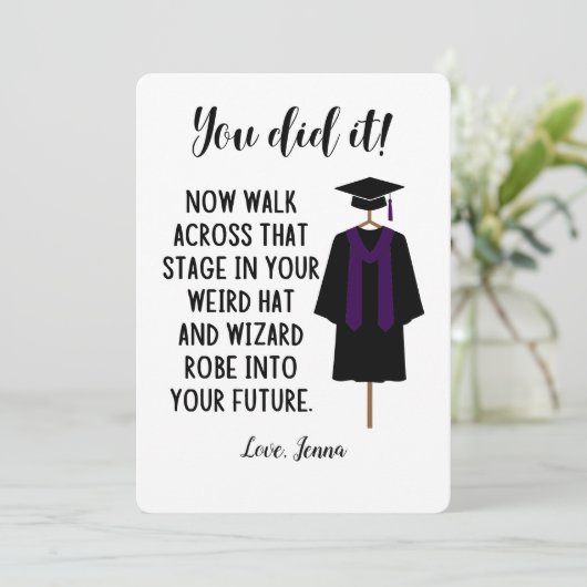 ウィザードローブと帽子おもしろい卒業カスタムカード シーズンカード (スタンド正面)