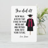 ウィザードローブと帽子おもしろい卒業カスタムカード シーズンカード (スタンド正面)