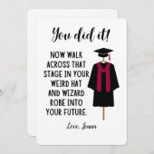 ウィザードローブと帽子おもしろい卒業カスタムカード シーズンカード (正面/裏面)