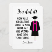 ウィザードローブと帽子おもしろい卒業カスタムカード シーズンカード (正面/裏面)