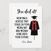 ウィザードローブと帽子おもしろい卒業カスタムカード シーズンカード (正面/裏面)