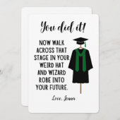 ウィザードローブと帽子おもしろい卒業カスタムカード シーズンカード (正面/裏面)