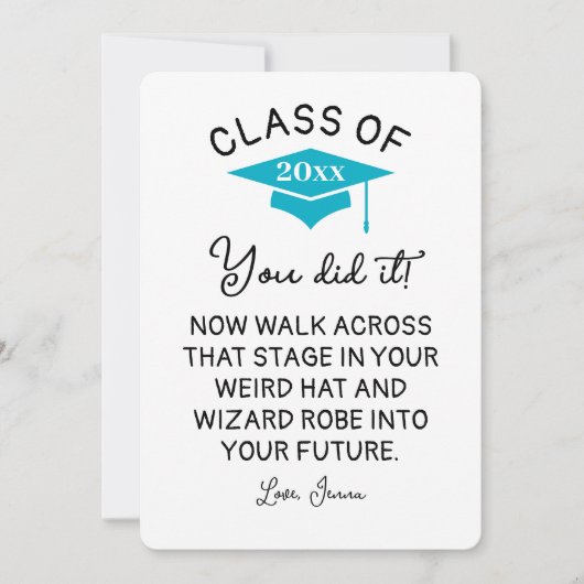 ウィザードローブと帽子の卒業2025おもしろいカスタム シーズンカード (正面)