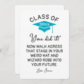 ウィザードローブと帽子の卒業2025おもしろいカスタム シーズンカード (正面/裏面)