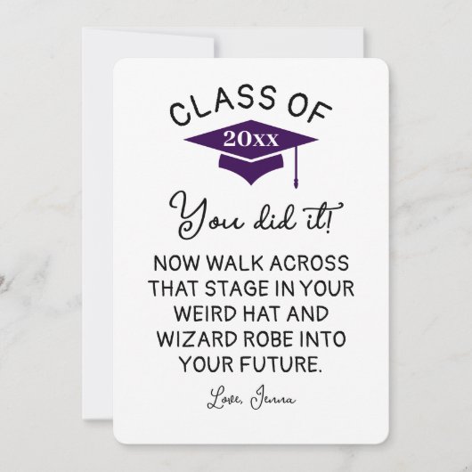 ウィザードローブと帽子の卒業2025おもしろいカスタム シーズンカード (正面)
