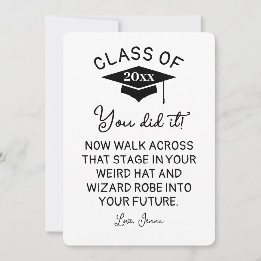 ウィザードローブと帽子の卒業2025おもしろいカスタム シーズンカード (正面)