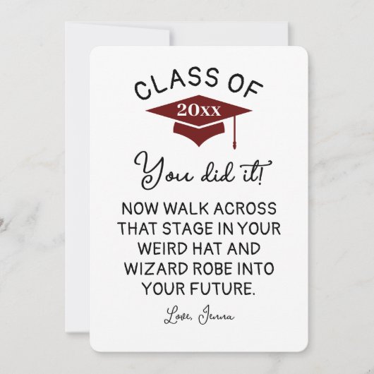 ウィザードローブと帽子の卒業2025おもしろいカスタム シーズンカード (正面)
