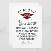 ウィザードローブと帽子の卒業2025おもしろいカスタム シーズンカード (正面/裏面)