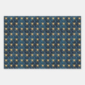 ウィザードワンド天日月の青の背景 ラッピングペーパーシート (正面)